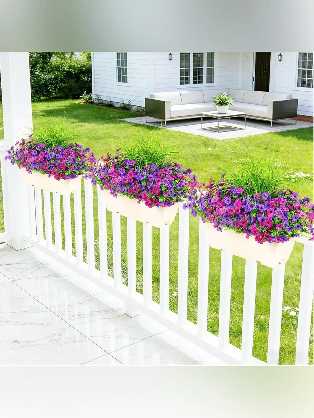 NIB Artificial Flowers for Outdoors UV Resistant - 2 sets